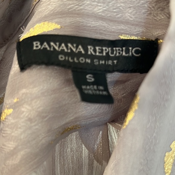 Banana Republic Sheer Metallic Button Down Blouse - Picture 5 of 5